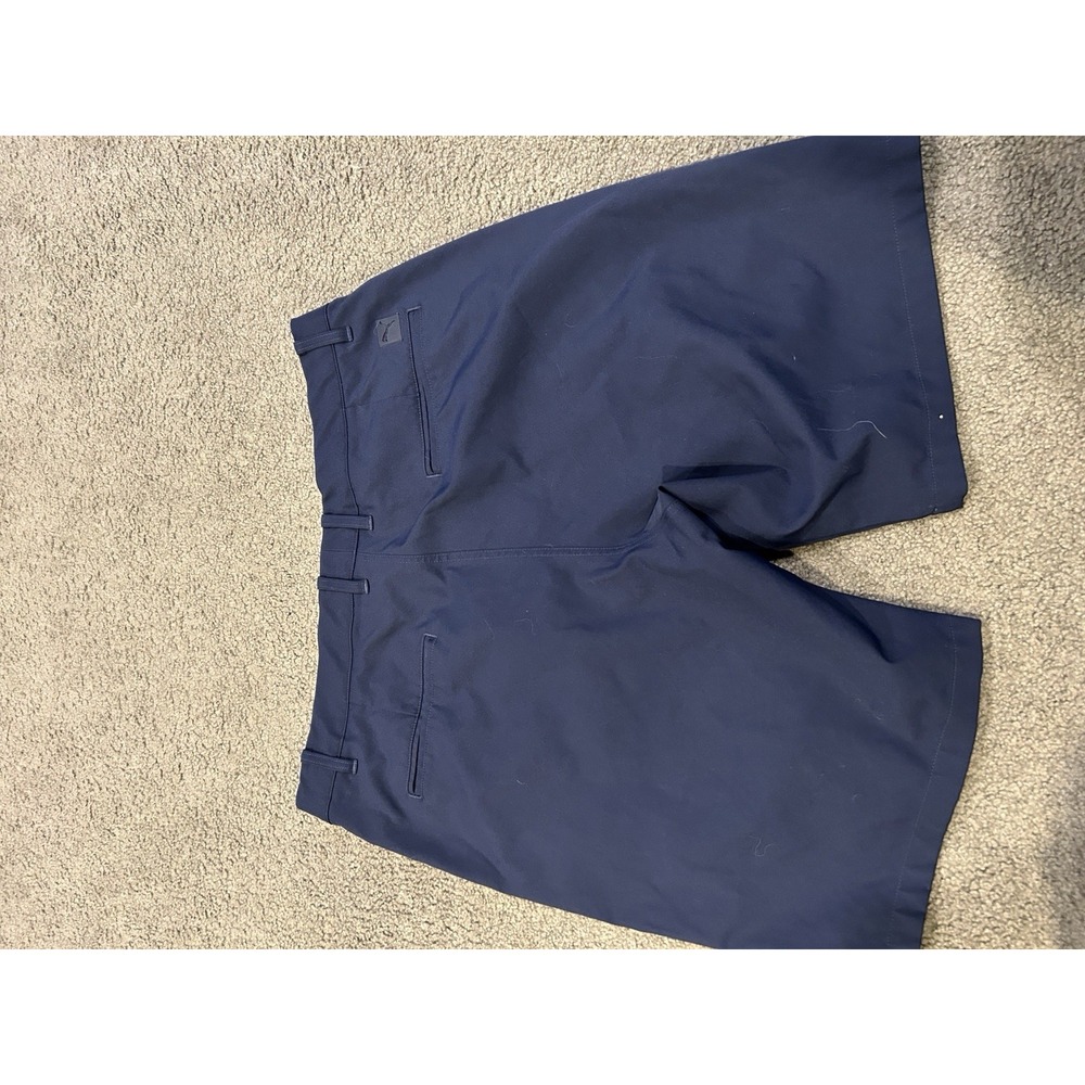 Puma Golf Men's High Rise Flat Front Camino Shorts - Size 38 - Navy Blue - Picture 2 of 3